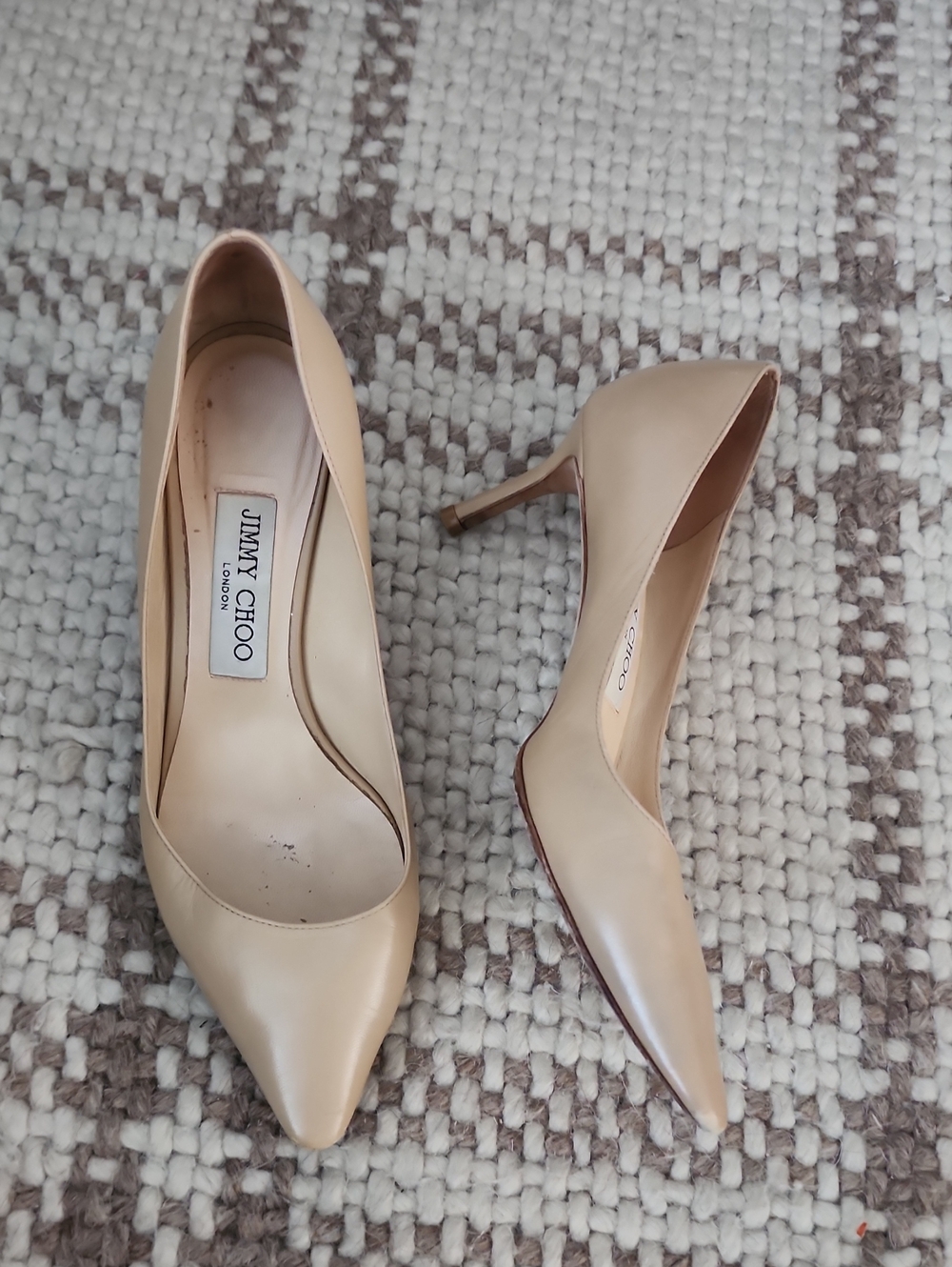 Jimmy Choo Nude Heels Size 37 Fits US Size 7